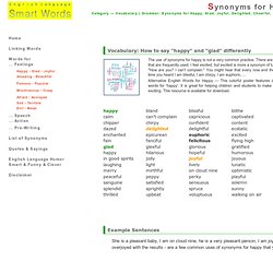 Synonyms for Happy -> and a lot of other feelings