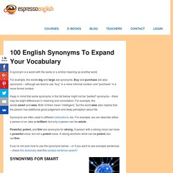 100 English Synonyms to Expand Your Vocabulary