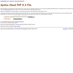 Syntax Check PHP 5.3 File