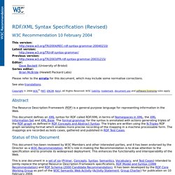 RDF/XML Syntax Specification (Revised)
