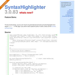 SyntaxHighlighter - Feature Demo