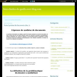 L'épreuve de synthèse de documents - Fiche synthèse de… - Rappel consignes… - bts2-charles-de-gaulle.over-blog.com