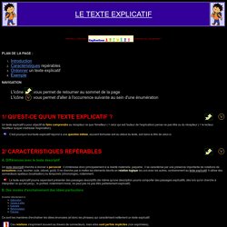 Fiche de synthèse - EXPR. ÉCRITE - Le texte explicatif