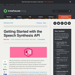 Getting Started with the Speech Synthesis API