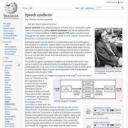 Speech synthesis