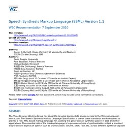 Speech Synthesis Markup Language (SSML) Version 1.1