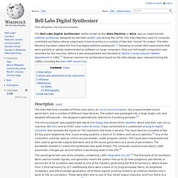 Bell Labs Digital Synthesizer