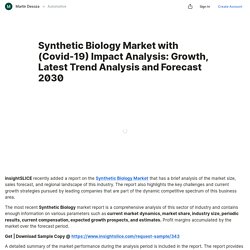 Synthetic Biology Market with (Covid-19) Impact Analysis: Growth, Latest Trend Analysis and Forecast 2030 — Teletype