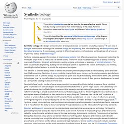 Synthetic Biology