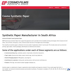 Non-Tearable Paper Manufacturer in South Africa