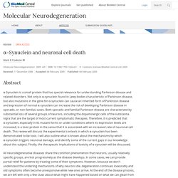 α-Synuclein and neuronal cell death