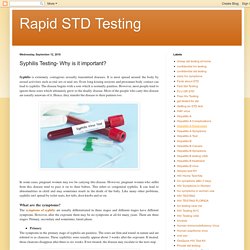 Syphilis Testing- Why is it important?