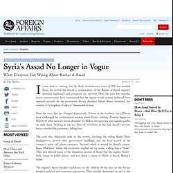 Syria's Assad No Longer in Vogue
