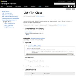 List(T) Class (System.Collections.Generic)