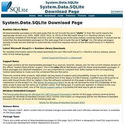 System.Data.SQLite: System.Data.SQLite Download Page