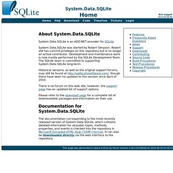 System.Data.SQLite: About