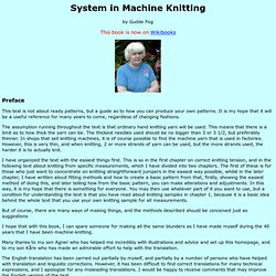 System in Machine Knitting