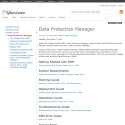 System Center 2012 - Data Protection Manager