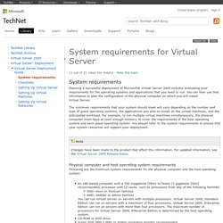 System requirements for Virtual Server