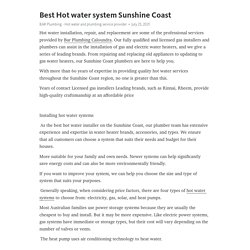Best Hot water system Sunshine Coast – Telegraph