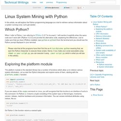 Linux System Mining with Python