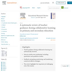 A systematic review of teacher guidance during collaborative learning in primary and secondary education
