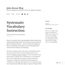 Systematic Vocabulary Instruction – John Kenny Blog