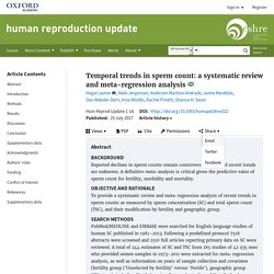 Temporal trends in sperm count: a systematic review and meta-regression analysis