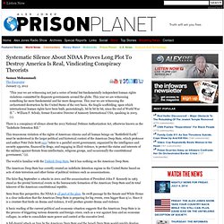 Systematic Silence About NDAA Proves Long Plot To Destroy America Is Real, Vindicating Conspiracy Theorists