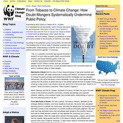 From Tobacco to Climate Change: How Doubt-Mongers Systematically Undermine Public Policy