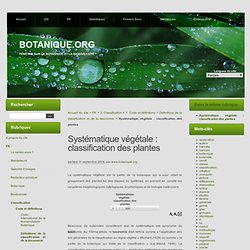 Systématique végétale : classification des plantes - BOTANIQUE.ORG