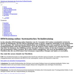 DFB-Training online: Systematisches Techniktraining