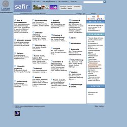 Safir: en Systematiskt Arrangerad Förteckning av Internet-Resurser