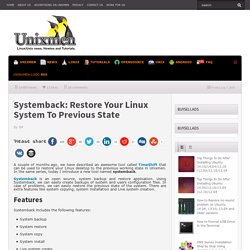 Systemback: Restore Your Linux System To Previous State