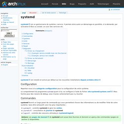 systemd — ArchwikiFR