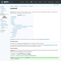 systemd — ArchwikiFR