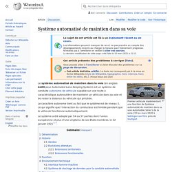 Système automatisé de maintien dans sa voie