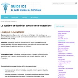 Le système endocrinien sous forme de questions - Guide IDE
