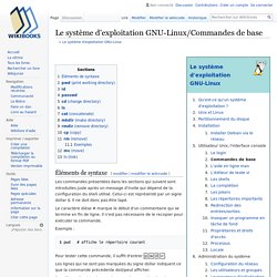 Le système d'exploitation GNU-Linux/Commandes de base