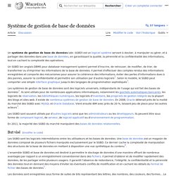 Système de gestion de base de données