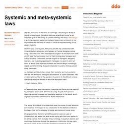 Systemic and meta-systemic laws