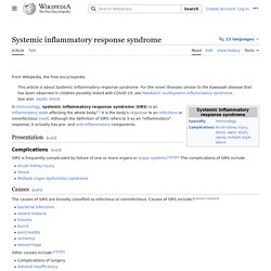 Systemic inflammatory response syndrome