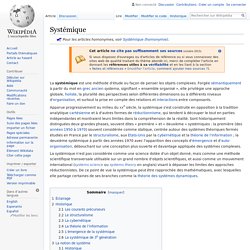 Systémique - Wikipédia - Nightly