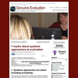 7 myths about systems approaches to evaluation