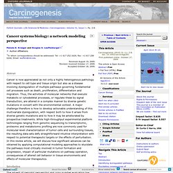 Cancer systems biology: a network modeling perspective