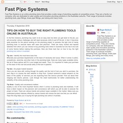 TIPS ON HOW TO BUY THE RIGHT PLUMBING TOOLS ONLINE IN AUSTRALIA