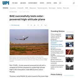 BAE Systems successfully tests solar-powered high-altitude plane