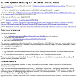 2016/02 Systems Thinking 2 MUO-E8004 Course Outline