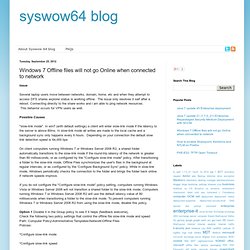 syswow64 blog: Windows 7 Offline files will not go Online when connected to network
