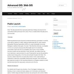 Advanced GIS: Web GIS